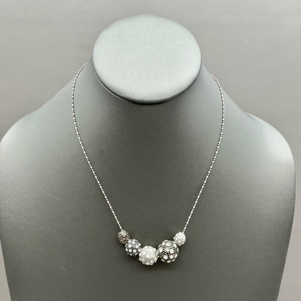 American Eagle Outfitters Necklace Women Silver Rhinestone Disco Ball Beads